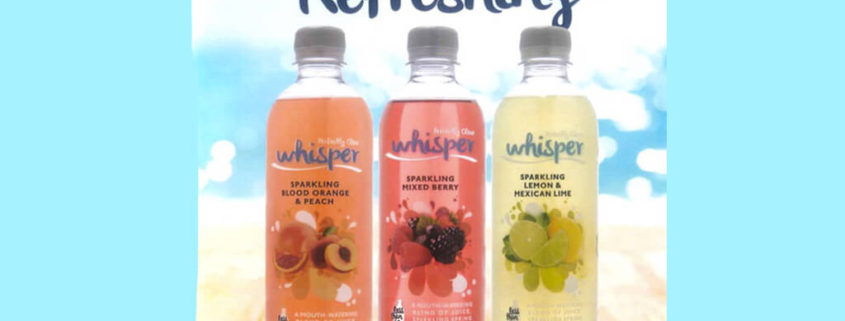 Whisper introduces tasty fruit flavours with less than 10 calories.