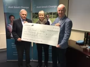 Presenting the cheque from our recent party night to Peter and Jane. 