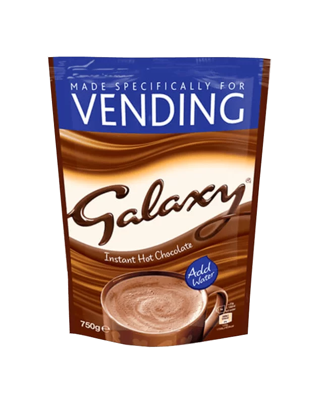 Galaxy hot chocolate on a black background.