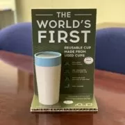 resuable_coffee_cup rCUP is the world's first reusable coffee cup made from used paper cups!