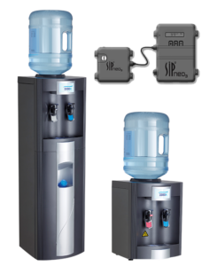 The AA First 3300X bottled water cooler comes in two different sizes, both with self sanitising technology.