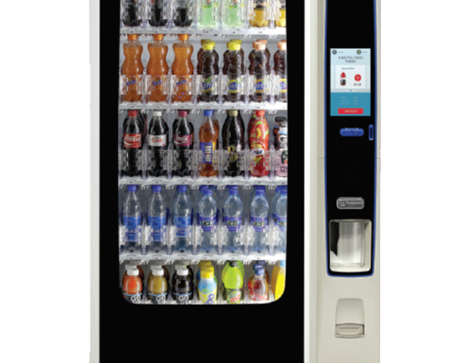 The Bevmax Media 35 cold drinks vending machine is a simple and stylish way to provide cold drinks.