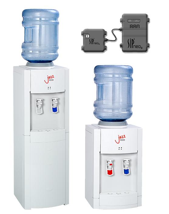 The AA First Jazz 1100 Bottled Water Cooler delivers self-sanitising, contactless technology in two different sizes.