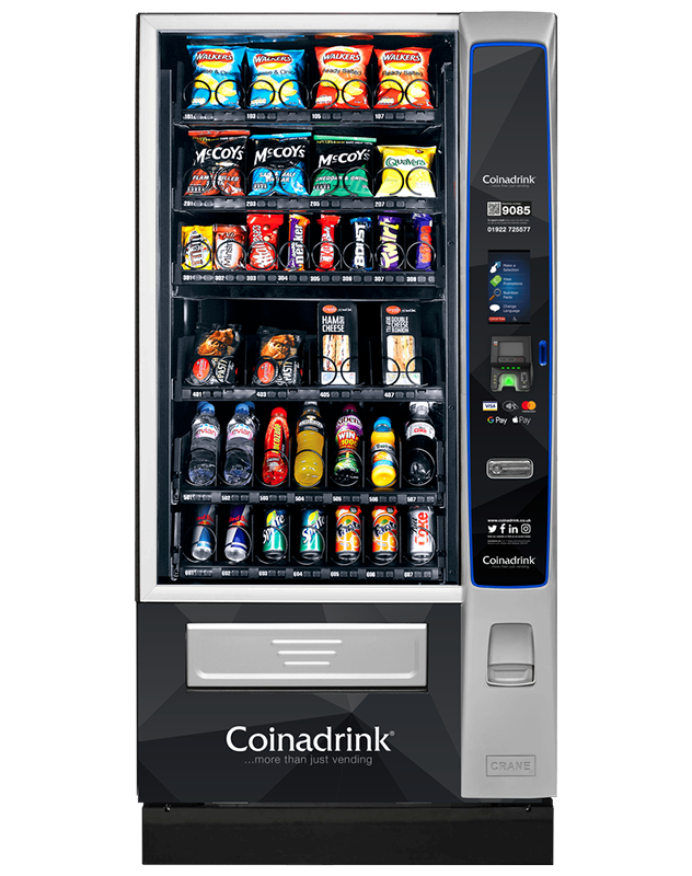 The Merchant 4 snack and cold drinks vending machine provides a variety of configurations.