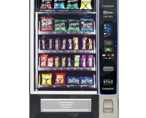 The reliable Merchant 4 Snack Vending Machine is ideal for smaller environments and includes the advanced Media 2 touchscreen display.