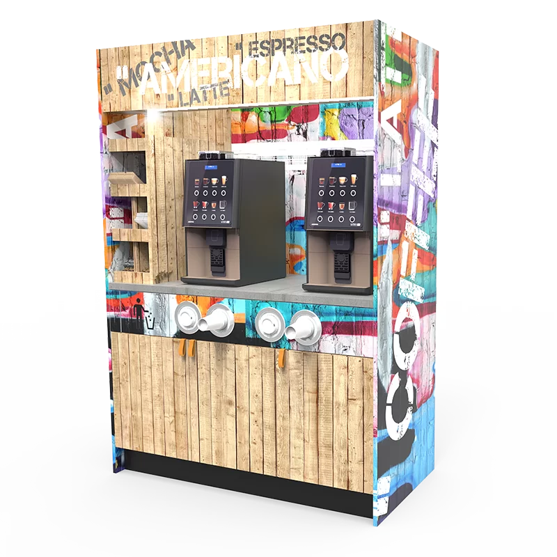 personalised - in use A colorful vending machine.