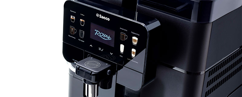 The Royal tabletop coffee machine is equally at home in the home.