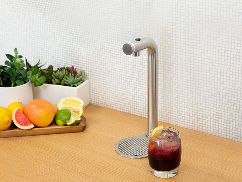 Stylish water taps deliver hot, cold and even sparkling water on demand. Stylish water taps deliver hot, cold and even sparkling water on demand.
