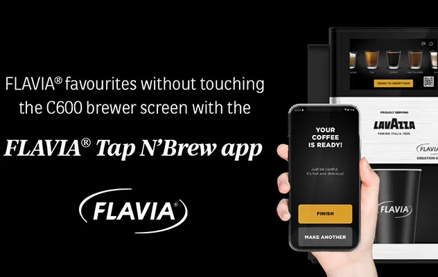 The Flavia Creation 600 office coffee machine delivers a truly contactless experience.