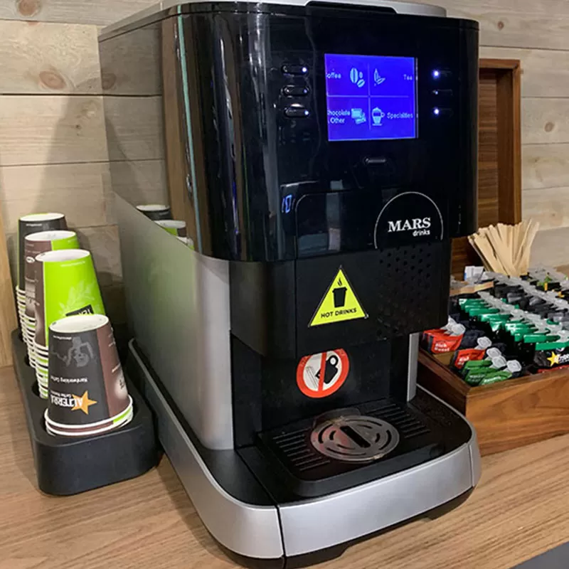 Convenience is guaranteed with our in-cup vending machines.