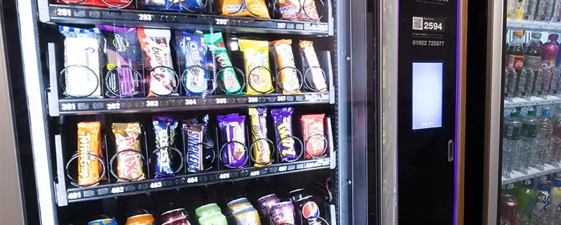 The benefits of a snack machine in the workplace.