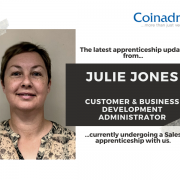 The latest update from Julie Jones, who is undergoing a sales apprenticeship course with us.