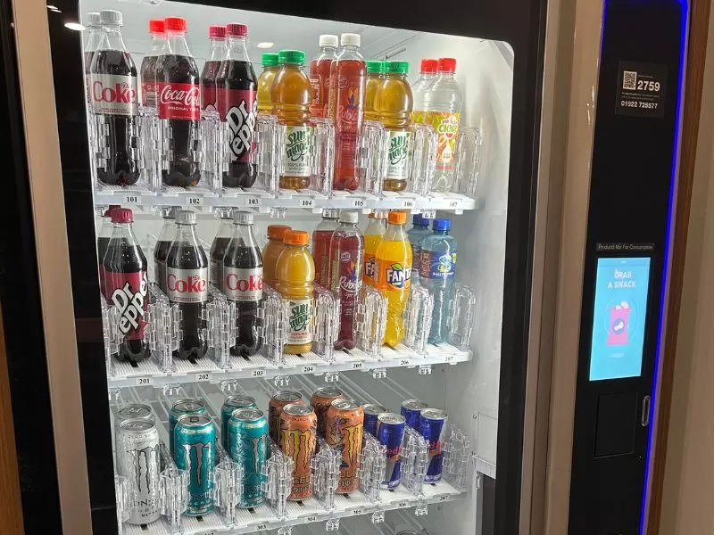 Cold Drinks Vending Machines A vending machine with a variety of drinks.