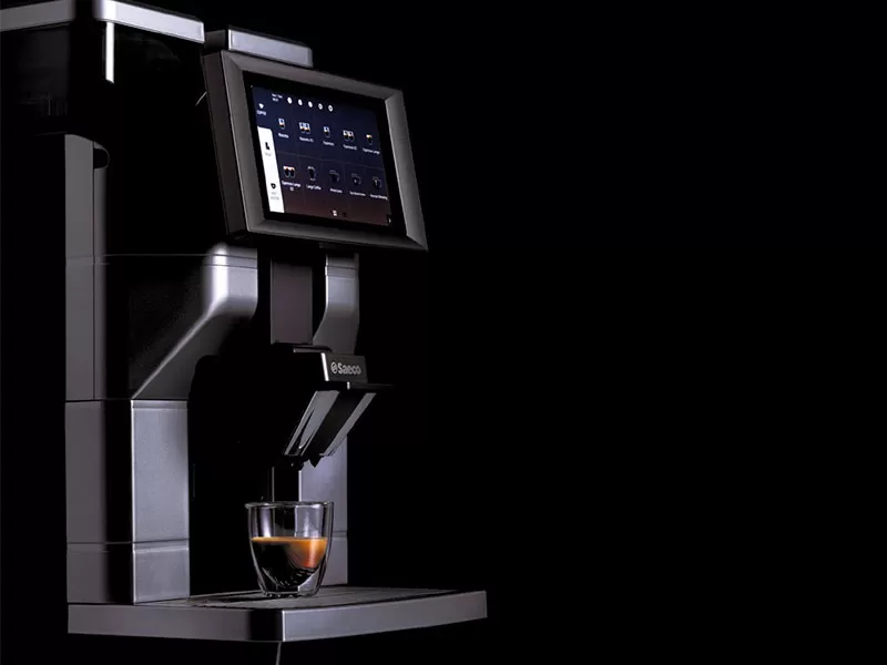 Stand out design of the Magic tabletop coffee machine.
