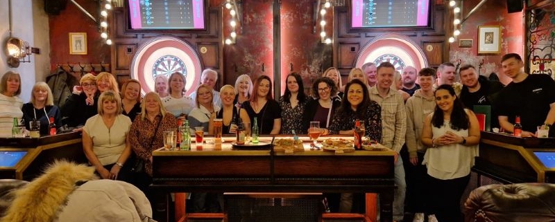 Hosted at Flight Club, Birmingham, Coinadrink's first ever staff social was a lovely afternoon where our colleagues came together for fun, laughs and a bit of light competition outside their working environment.