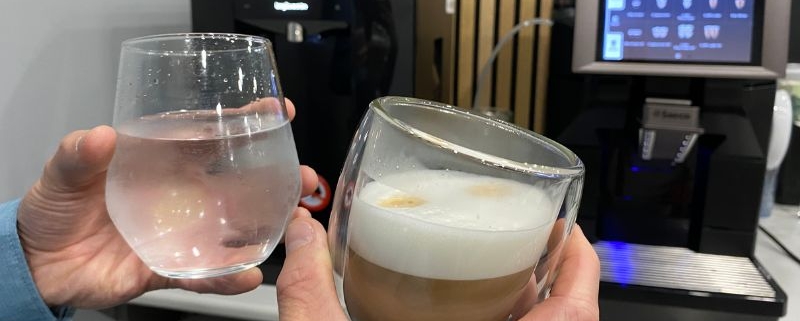 A coffee machine a water dispenser from Coinadrink delivers a comprehensive refreshment solution.