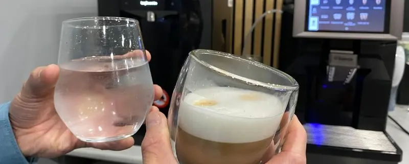 A coffee machine a water dispenser from Coinadrink delivers a comprehensive refreshment solution.