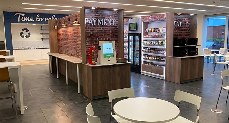 Micro Market benefits include keeping staff satisfied on site with a huge choice of refreshments.