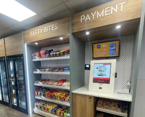 A Micro Market is an unmanned space where people can purchase a variety of food and beverages around the clock.