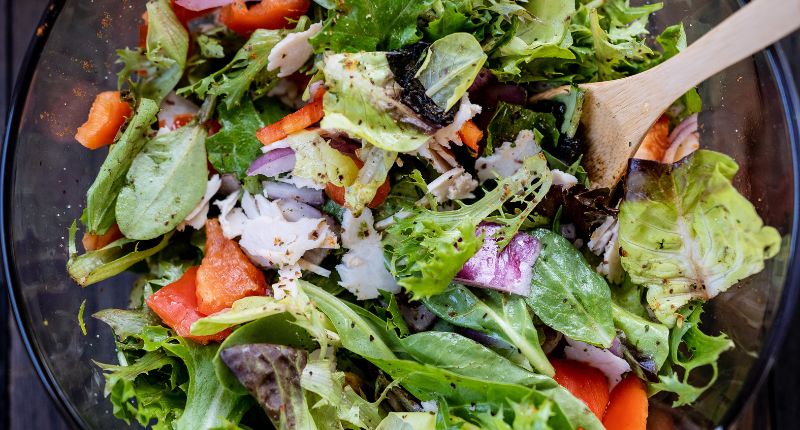 Fresh food vending options including healthy, hearty salads!