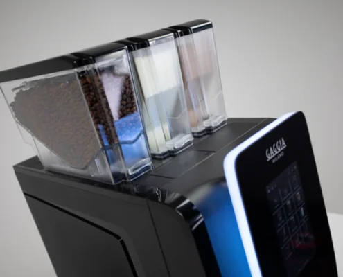 Gaggia G 100 Commercial Coffee Machine Canisters The Gaggia G 100 commercial coffee machine has three canisters for ingredients