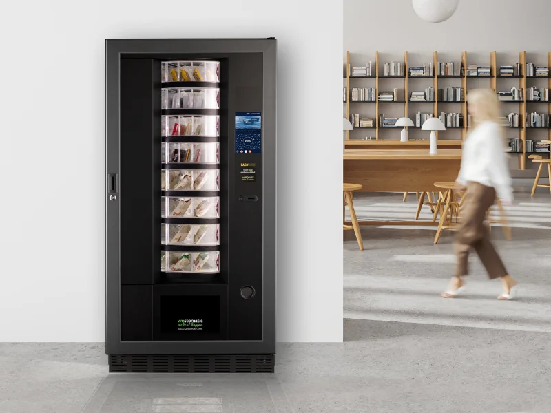 The Westomatic Easy 6000 Pro Fresh Food Vending Machine is great for all different types of workplaces.