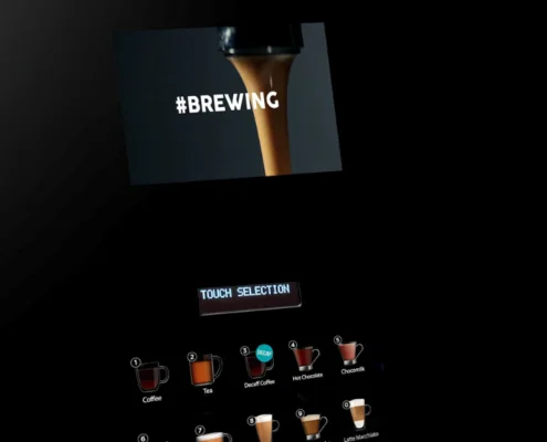 The Neo hot drinks vending machine dispenses up to 500 drinks per day, great for busy workplaces and public spaces.