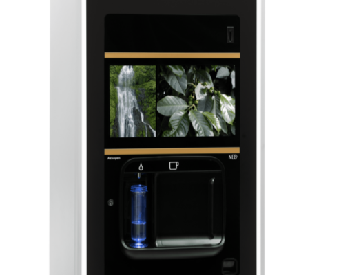 Neo Q Hot Drinks Vending Machine Water The Neo Q hot drinks vending machine is a stylish way to dispense both coffee shop-quality hot drinks and chilled drinking water.