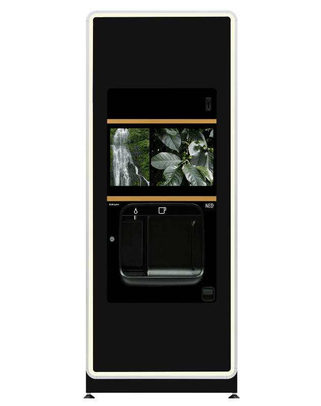 The Neo Q is a revolutionary hot drinks vending machine providing fresh bean coffee, fresh leaf tea and filtered drinking water from the one machine.