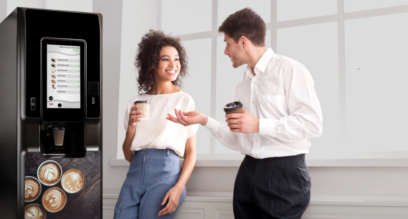 Make office coffee a key part of your company culture with a tabletop office coffee machine or floorstanding hot drinks machine