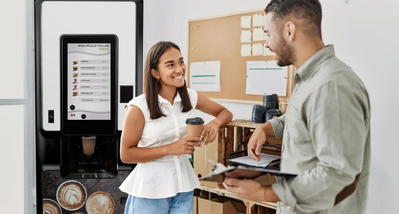 Enjoy modern hot drinks vending machines with a fully managed vending service