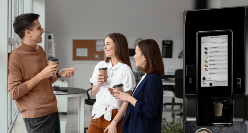 Hot drinks vending machines like the popular Coti are a great way to enhance the office coffee experience in larger workplaces