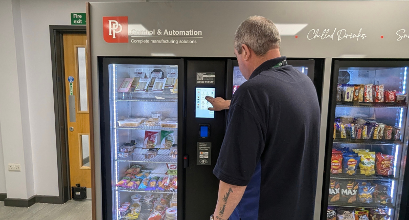 Their smart fridge vending machine has been a game-changer for on-site food and drink, including fresh food, snacks and cold drinks.
