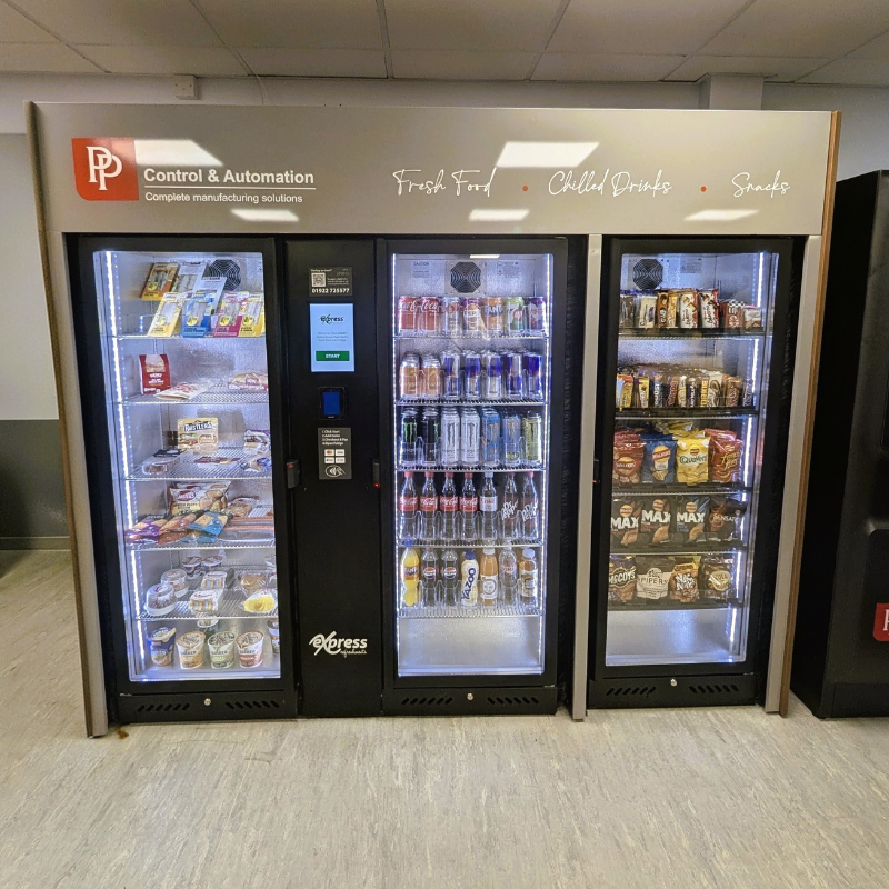 Discover how smart fridge vending machines improve employee wellbeing at PP Control and Automation
