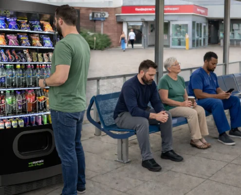 The Skudo snack and cold drinks vending machine is a great choice if you want to place a vending machine outdoors.