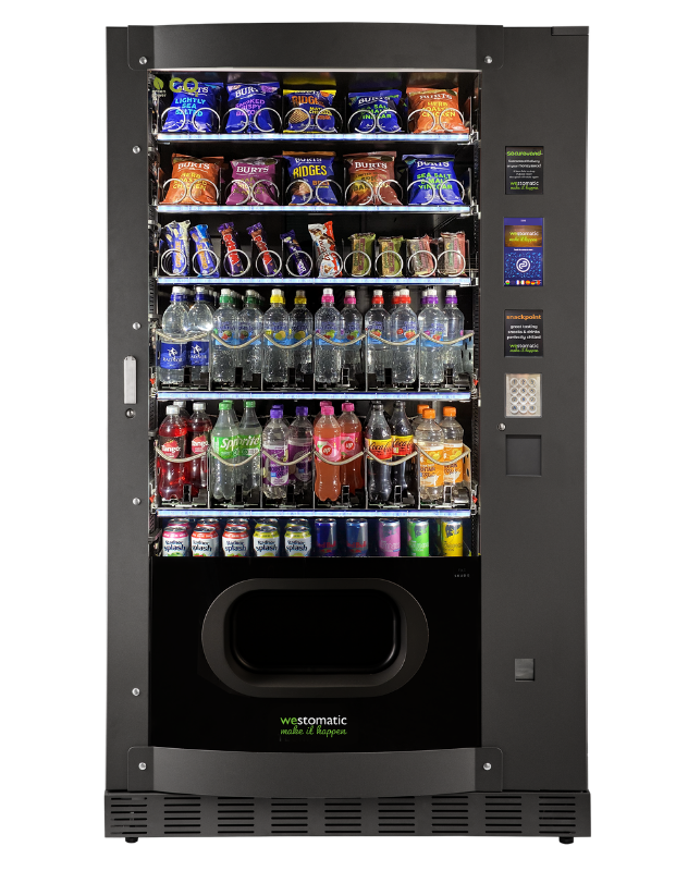 The Skudo snack and cold drinks vending machine is a robust facility designed for harsh outdoor spaces