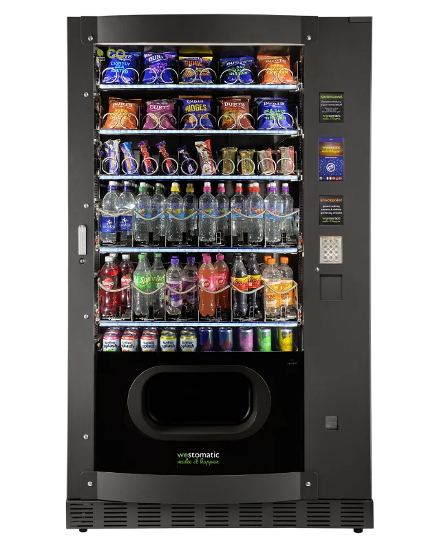 The Skudo snack and cold drinks vending machine is a robust facility designed for harsh outdoor spaces