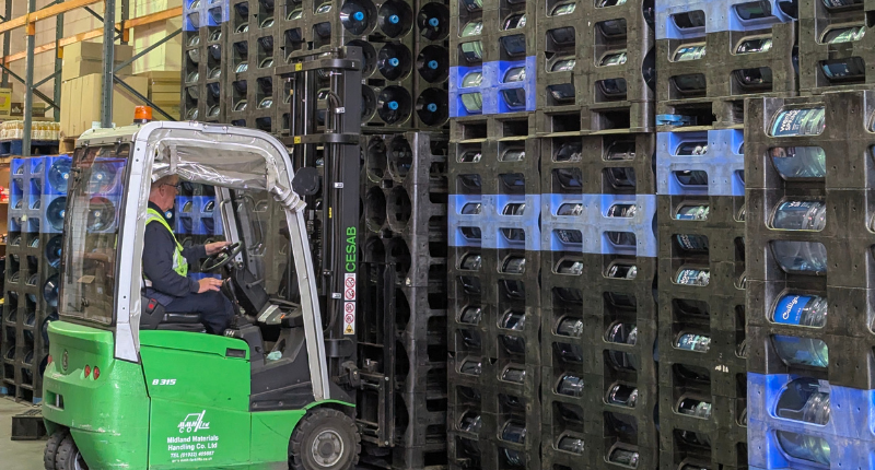 Water bottles are delivered from our central hub in Walsall to businesses and workspaces all over the West Midlands