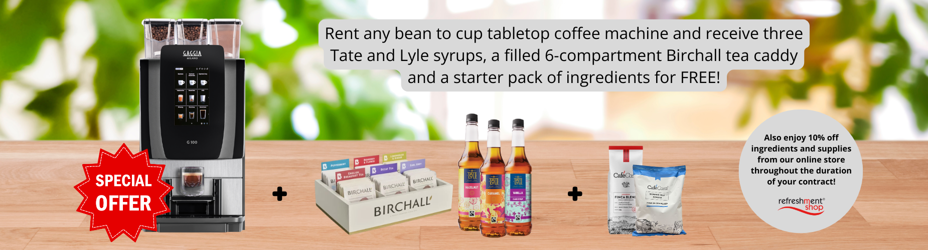 Explore our special offer on bean to cup tabletop coffee machines for your workplace.