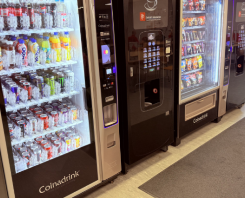 Vending machines can be the perfect, low-cost solution to keeping a large staff refreshed and productive