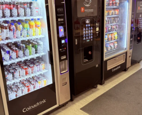 Vending machines can be the perfect, low-cost solution to keeping a large staff refreshed and productive