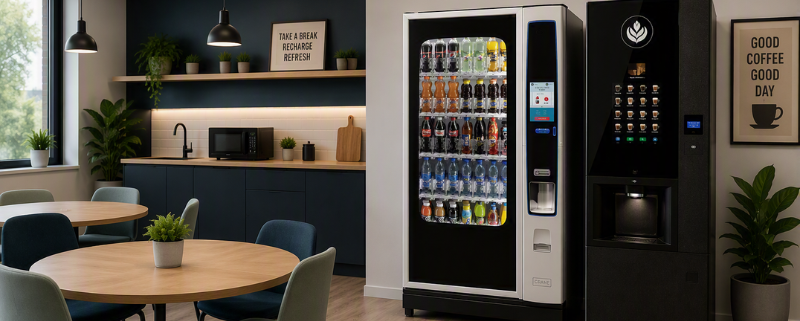 An operated vending machine is a great way to keep staff happy and hydrated and beyond.