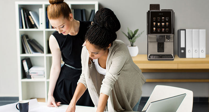 A better designed workplace with refreshment solutions including commercial coffee machines may have more impact on staff satisfaction than letting your employees work from home.