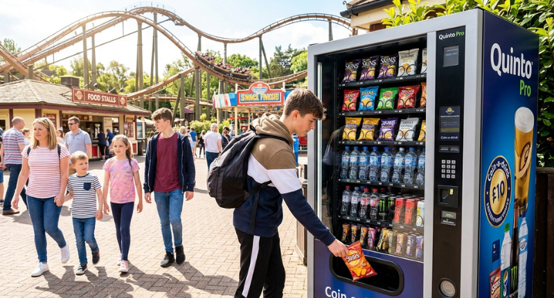 In a busy environment like a theme park, you can't rely purely on restaurants and cafes to keep visitors satisfied. That's where a Coinadrink vending service comes in clutch.